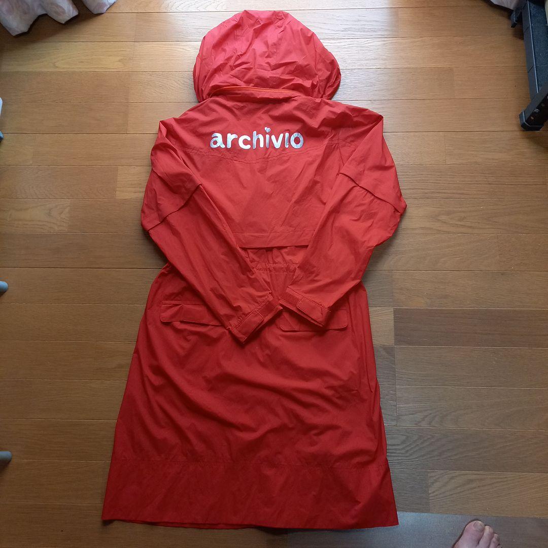 【専用】archivio フード付きレインウェア 2way 赤 収納袋付き 38