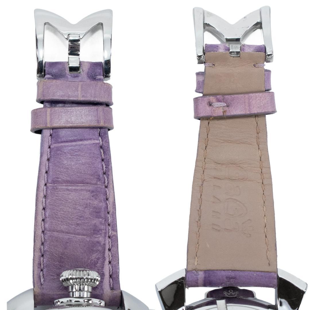 ガガミラノ 腕時計 レディース マヌアーレ40mm 白 薄紫色 シェル盤 ロゴ