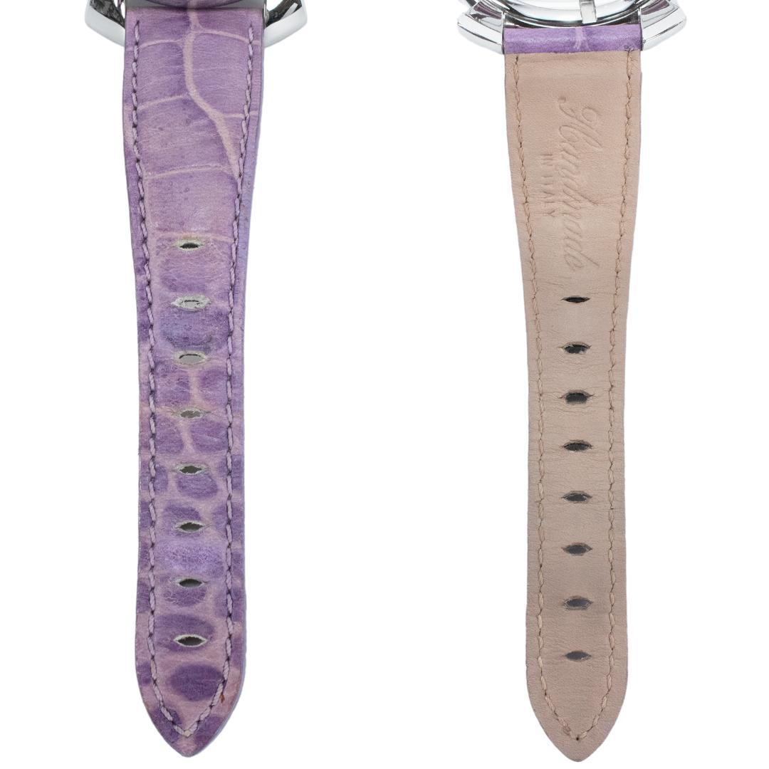 ガガミラノ 腕時計 レディース マヌアーレ40mm 白 薄紫色 シェル盤 ロゴ