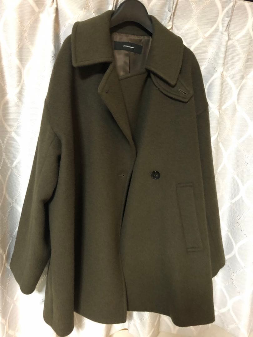 ウールアンゴラバルカラーミドルコート