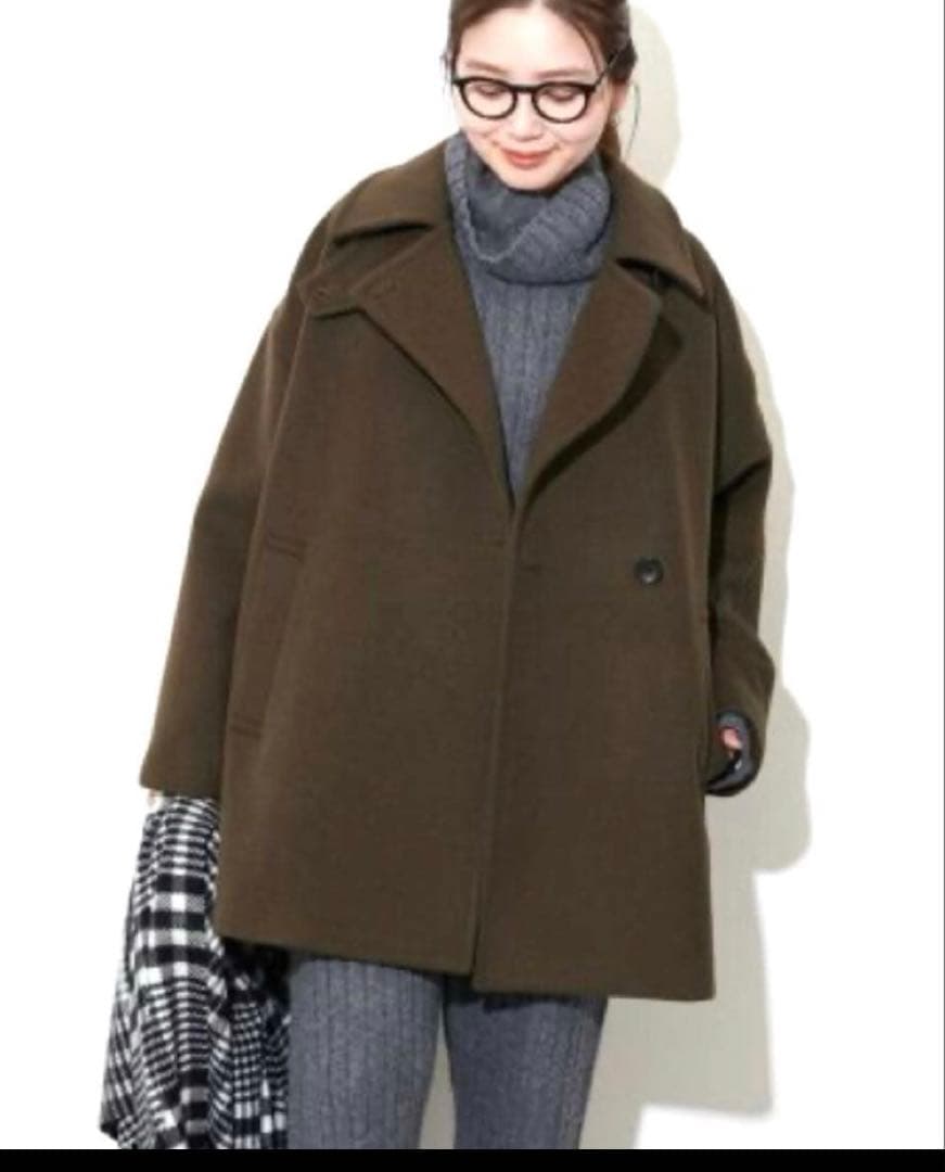 ウールアンゴラバルカラーミドルコート