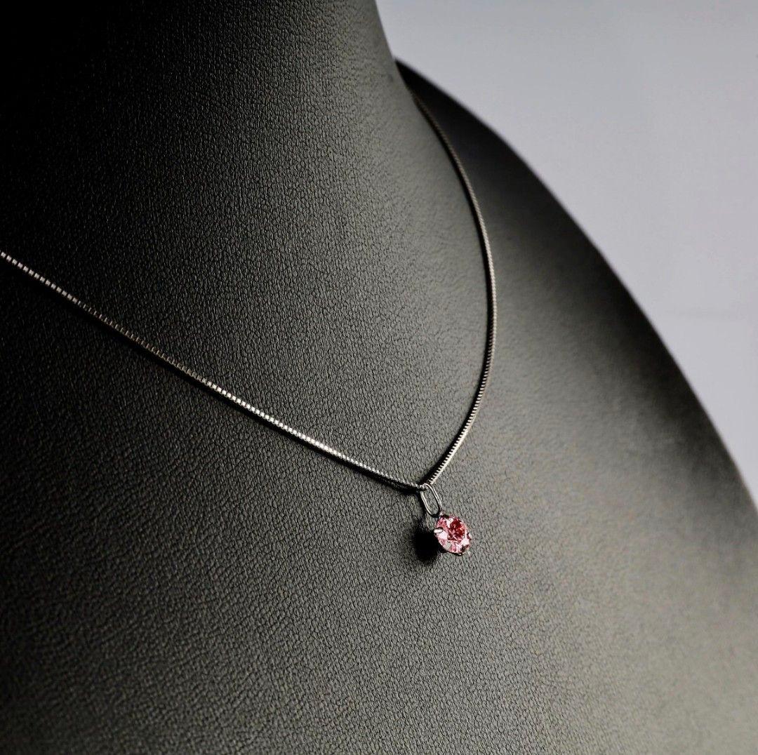 新品未使用品☆ラボグロウンピンクダイヤ☆Ptネックレス☆0.410ct☆VS−1