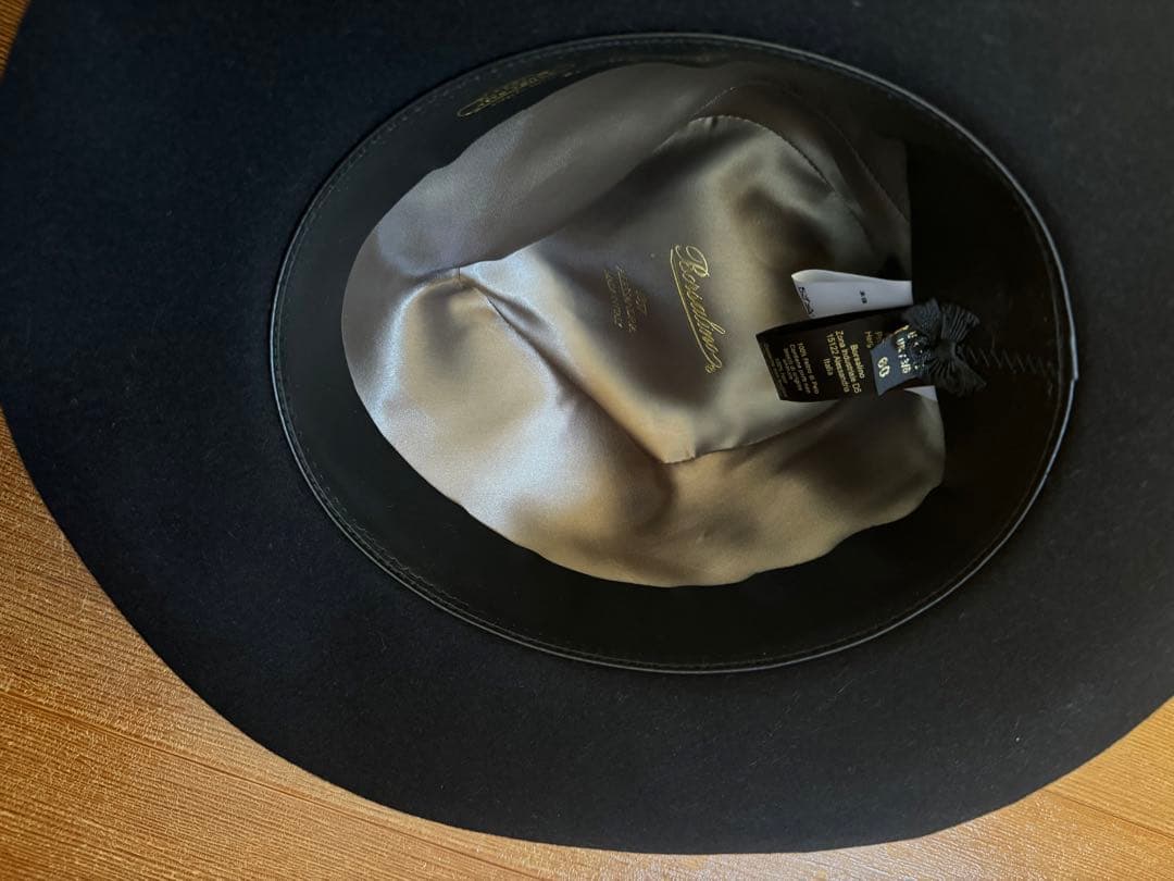 か*様 ボルサリーノ　アレッサンドリア　黒　サイズ60 数回着用