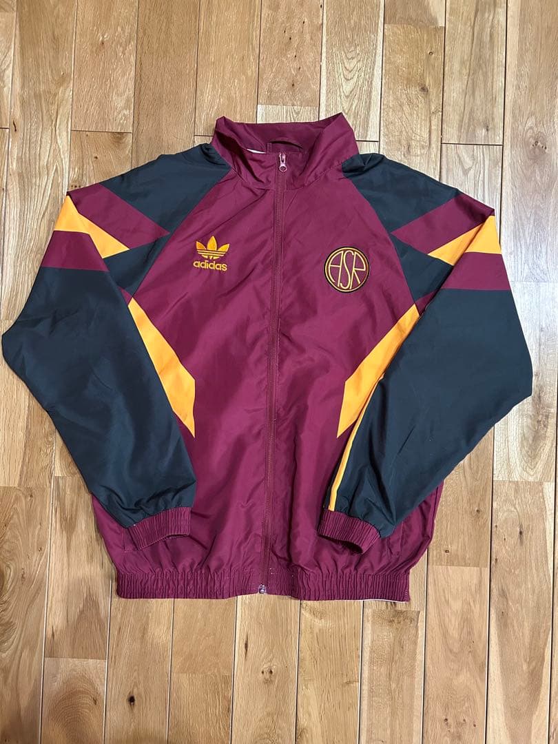 Adidas トラックジャケット ナイロンジャケット 長袖 ASローマ Sサイズ
