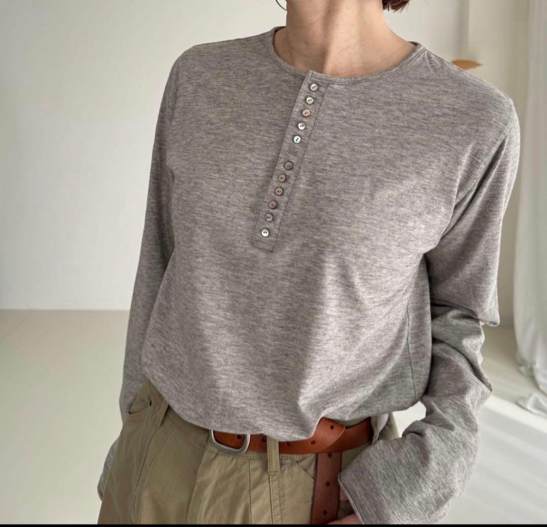 トップス ARGUE COTTON YAKWOOL HENRY-NECK LT