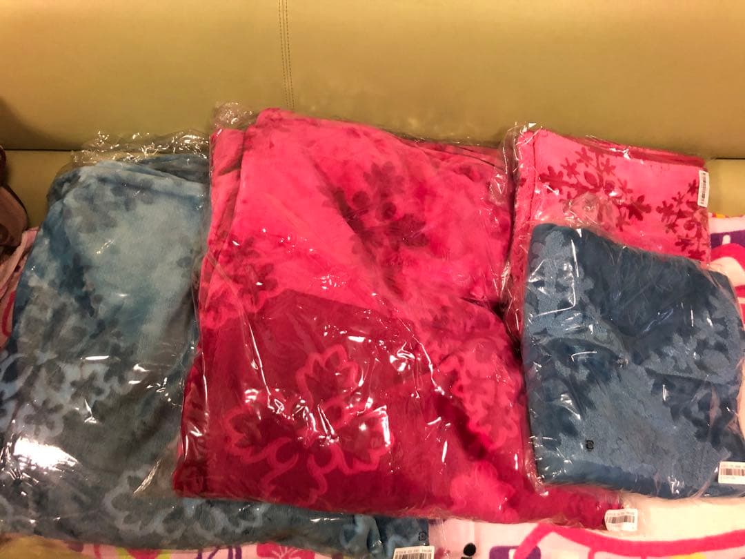 キャシーマム　エコモマイ　掛け布団カバー　バスタオル　ピンク&ブルーセット