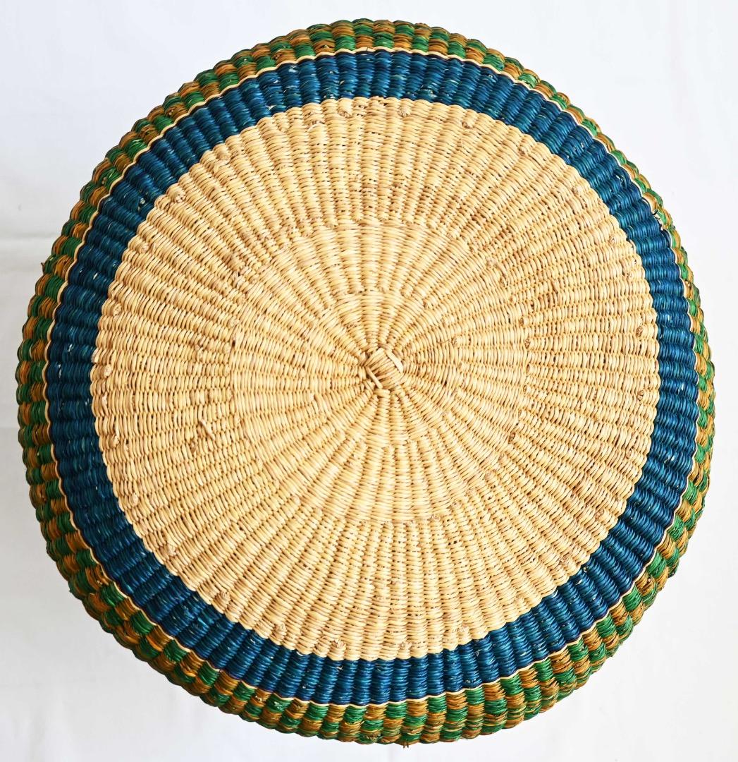 セール/新品/アフリカ ガーナ製/ブルキナボルガ バスケット/42×46cm