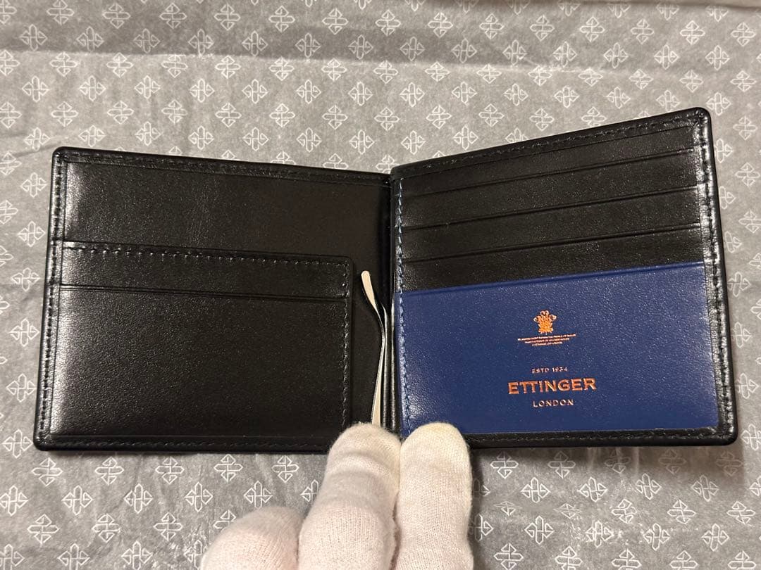 【新品】 正規店購入 エッティンガー マネークリップ (小銭入れ有) ブラック