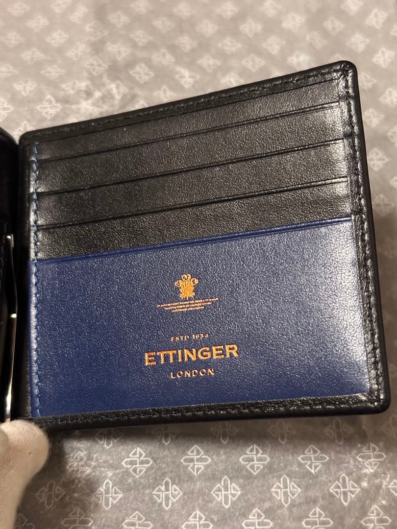 【新品】 正規店購入 エッティンガー マネークリップ (小銭入れ有) ブラック