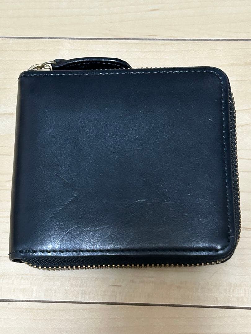 SLOW 二つ折り財布　黒herbie round short wallet