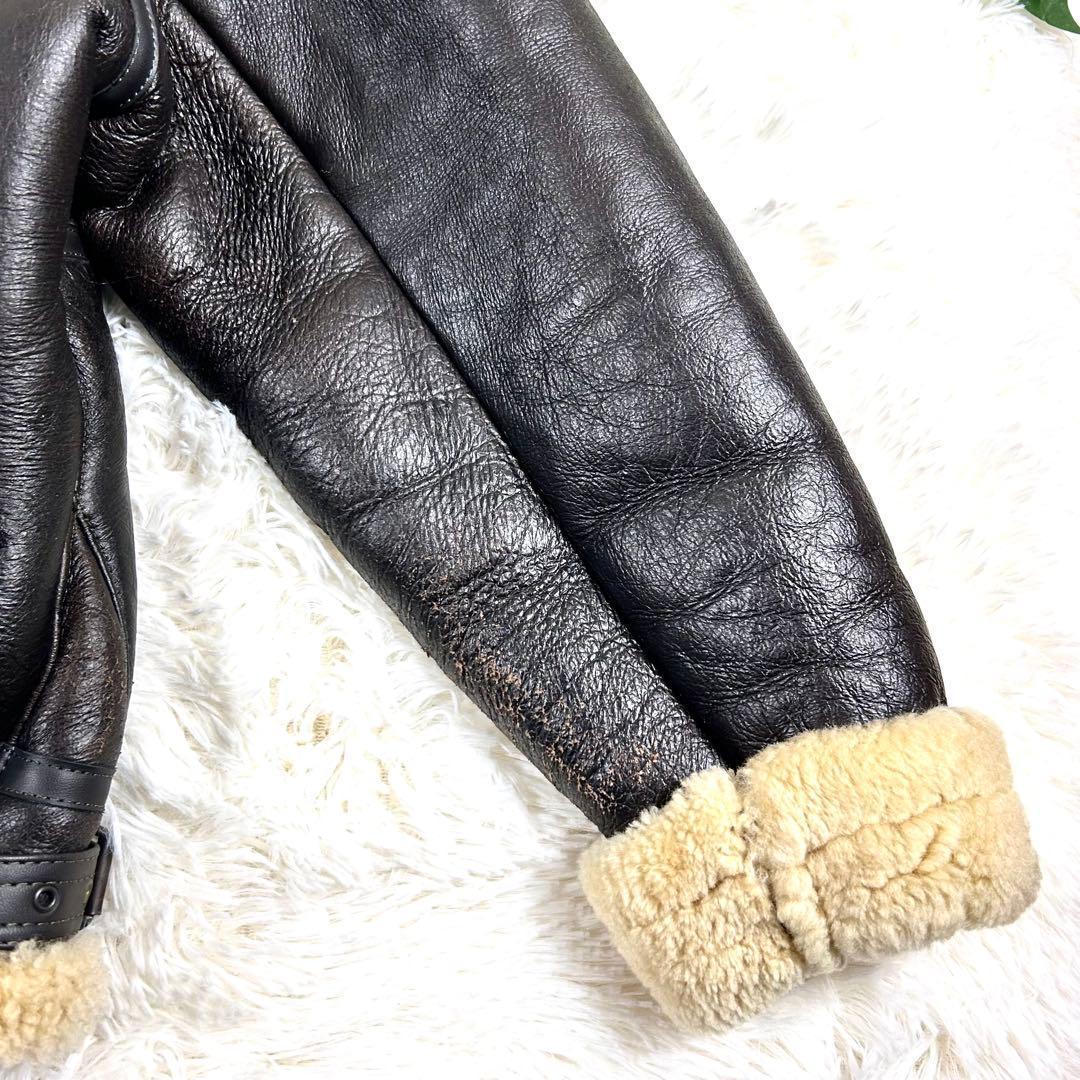 希少 テオデム B-3 ムートンフライトジャケット ダークブラウン 大きいサイズ