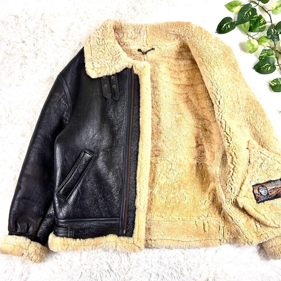 希少 テオデム B-3 ムートンフライトジャケット ダークブラウン 大きいサイズ