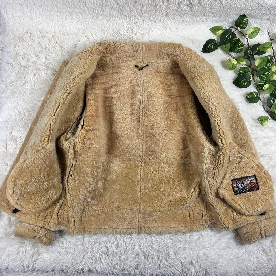 希少 テオデム B-3 ムートンフライトジャケット ダークブラウン 大きいサイズ