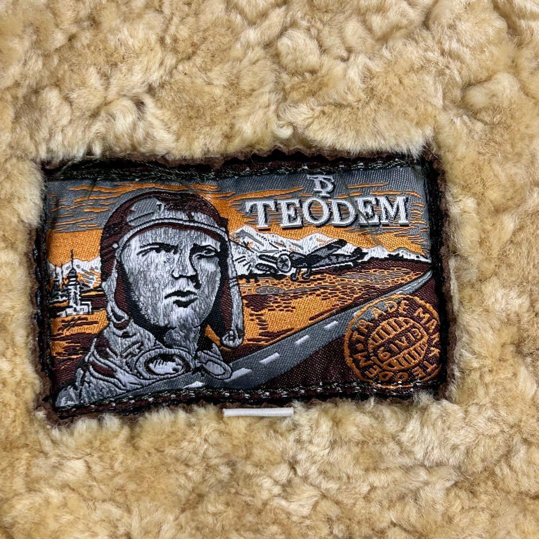 希少 テオデム B-3 ムートンフライトジャケット ダークブラウン 大きいサイズ