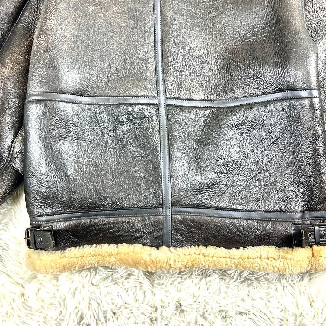 希少 テオデム B-3 ムートンフライトジャケット ダークブラウン 大きいサイズ