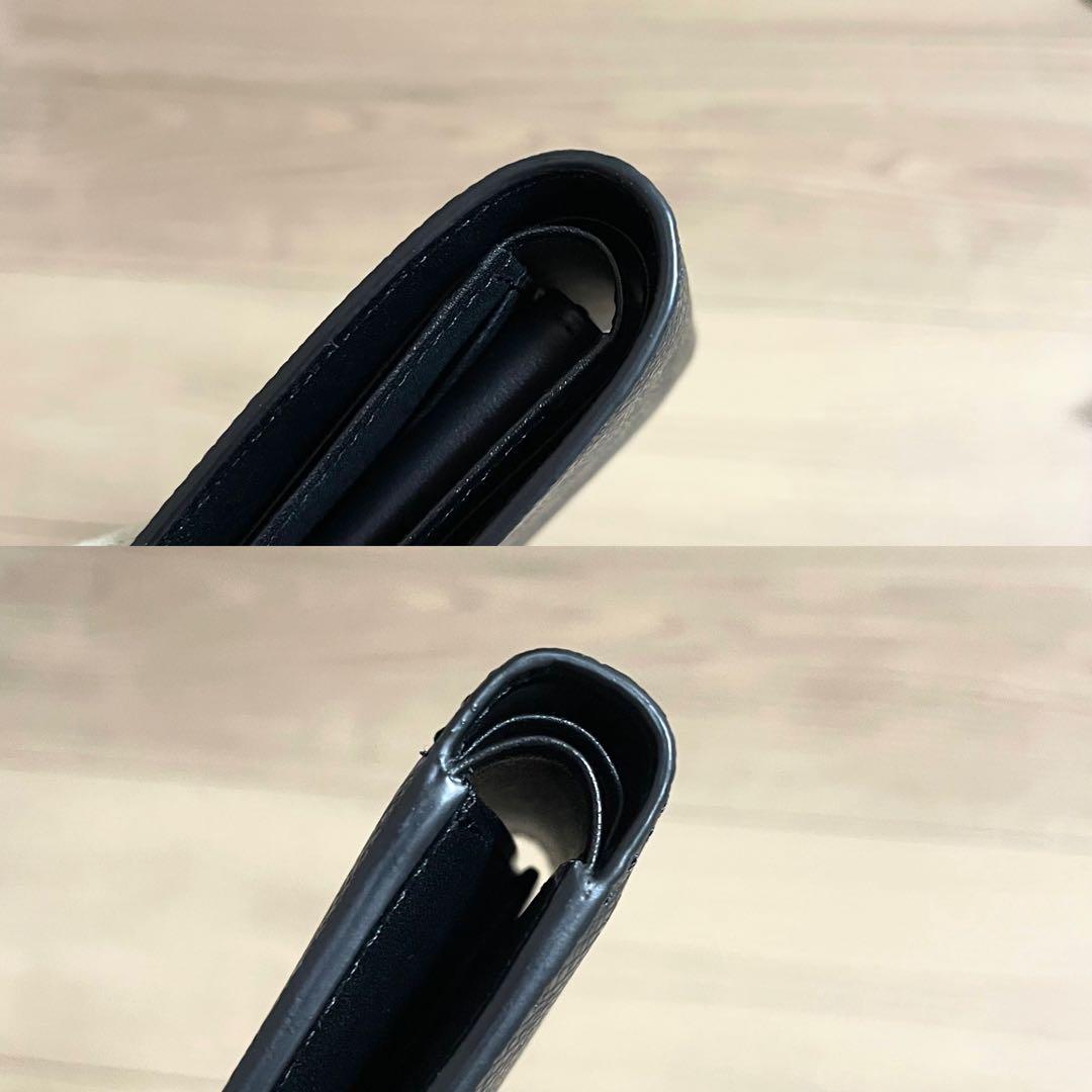 未使用/ペッレモルビダ　二つ折り財布　ウォレット　コンパクト　ブラック　レザー