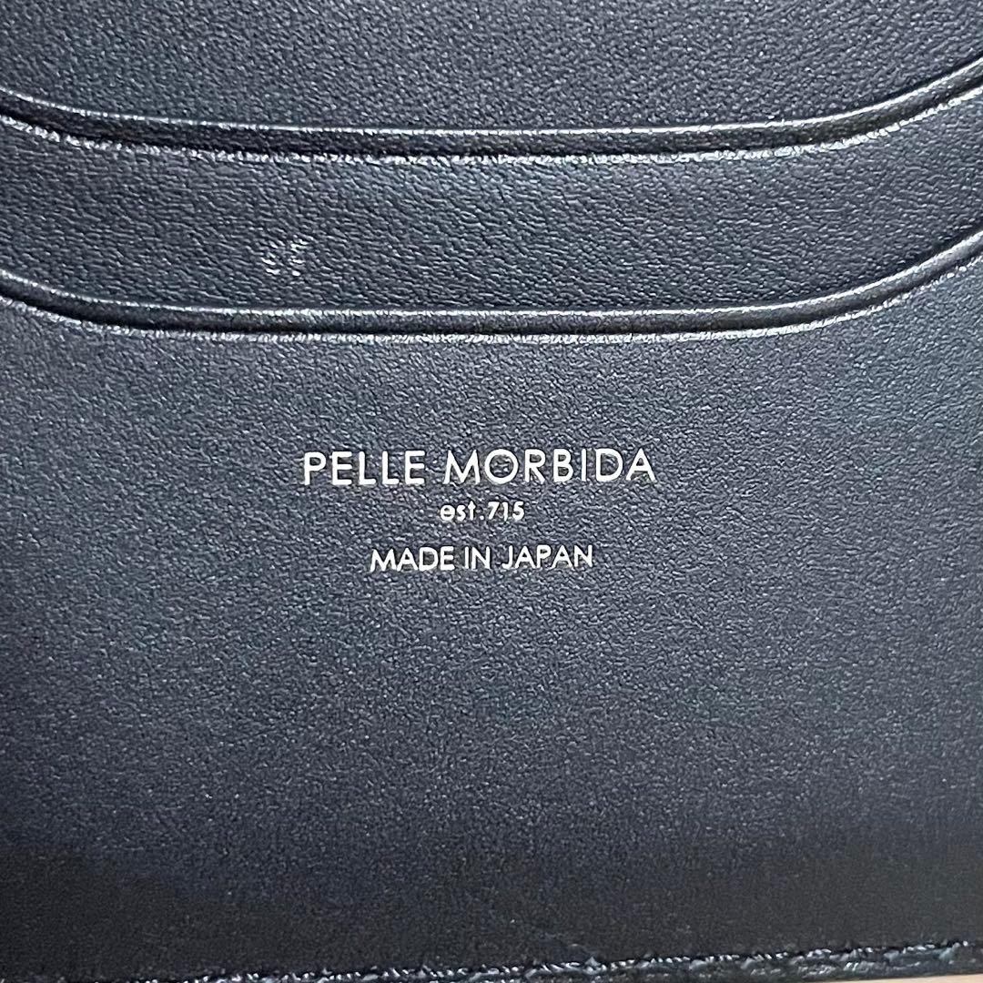 未使用/ペッレモルビダ　二つ折り財布　ウォレット　コンパクト　ブラック　レザー