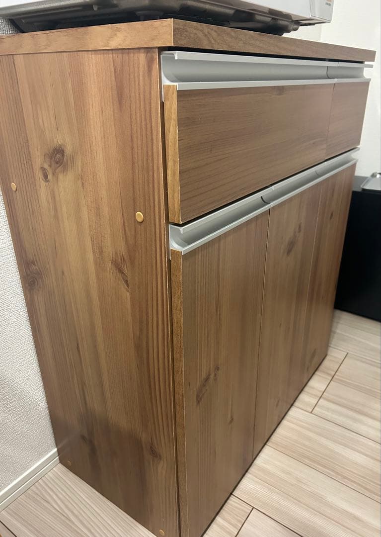 アイリスオーヤマ　北欧　食器棚　蓋つきゴミ箱　キッチン　収納棚