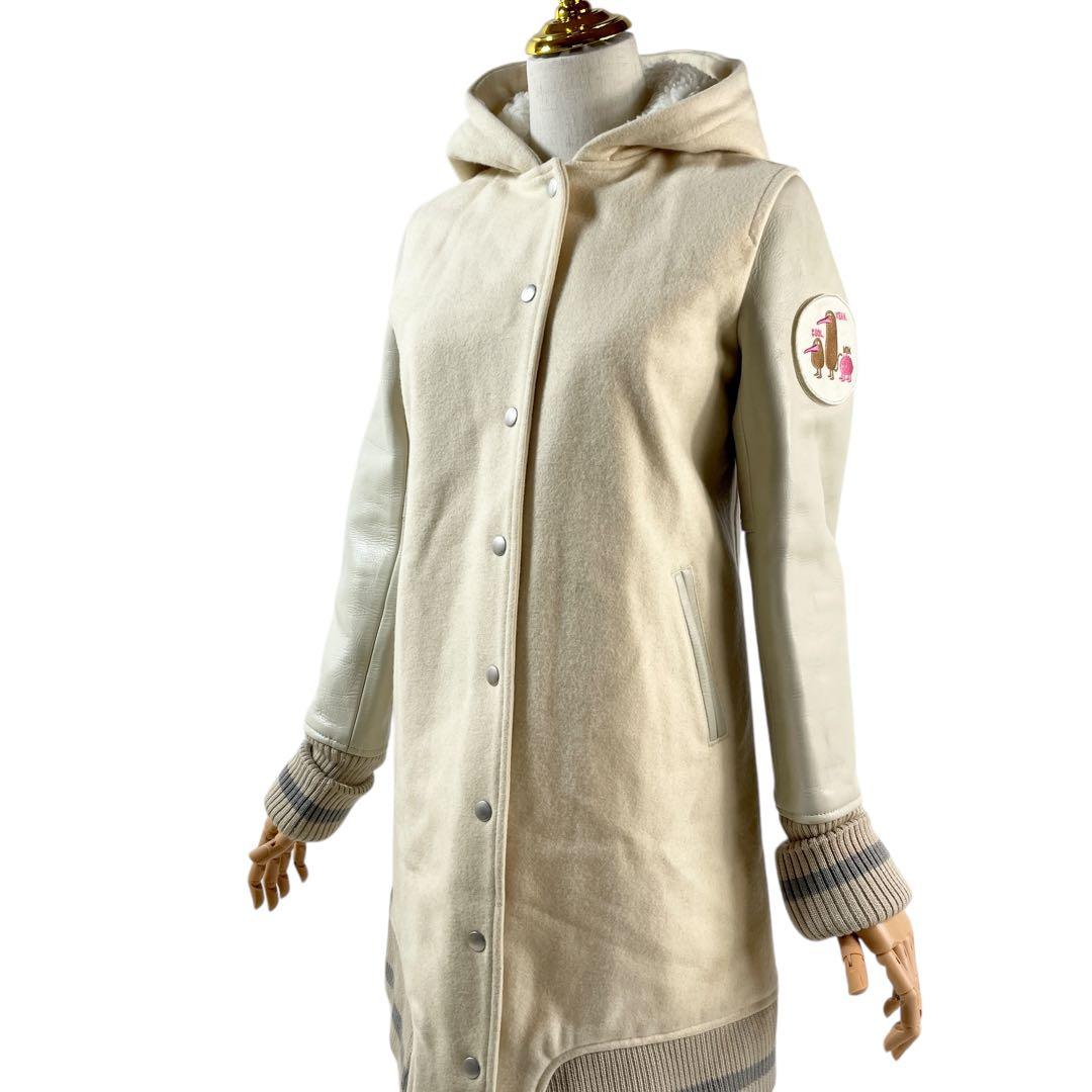 【美品】ストロール フード付き アイボリー スタジアムジャケット スタジャン