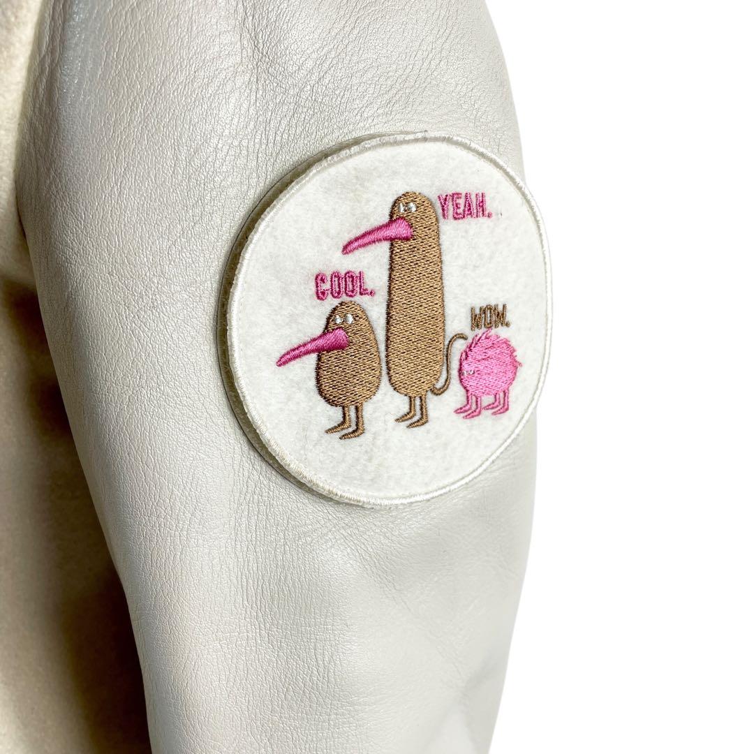 【美品】ストロール フード付き アイボリー スタジアムジャケット スタジャン