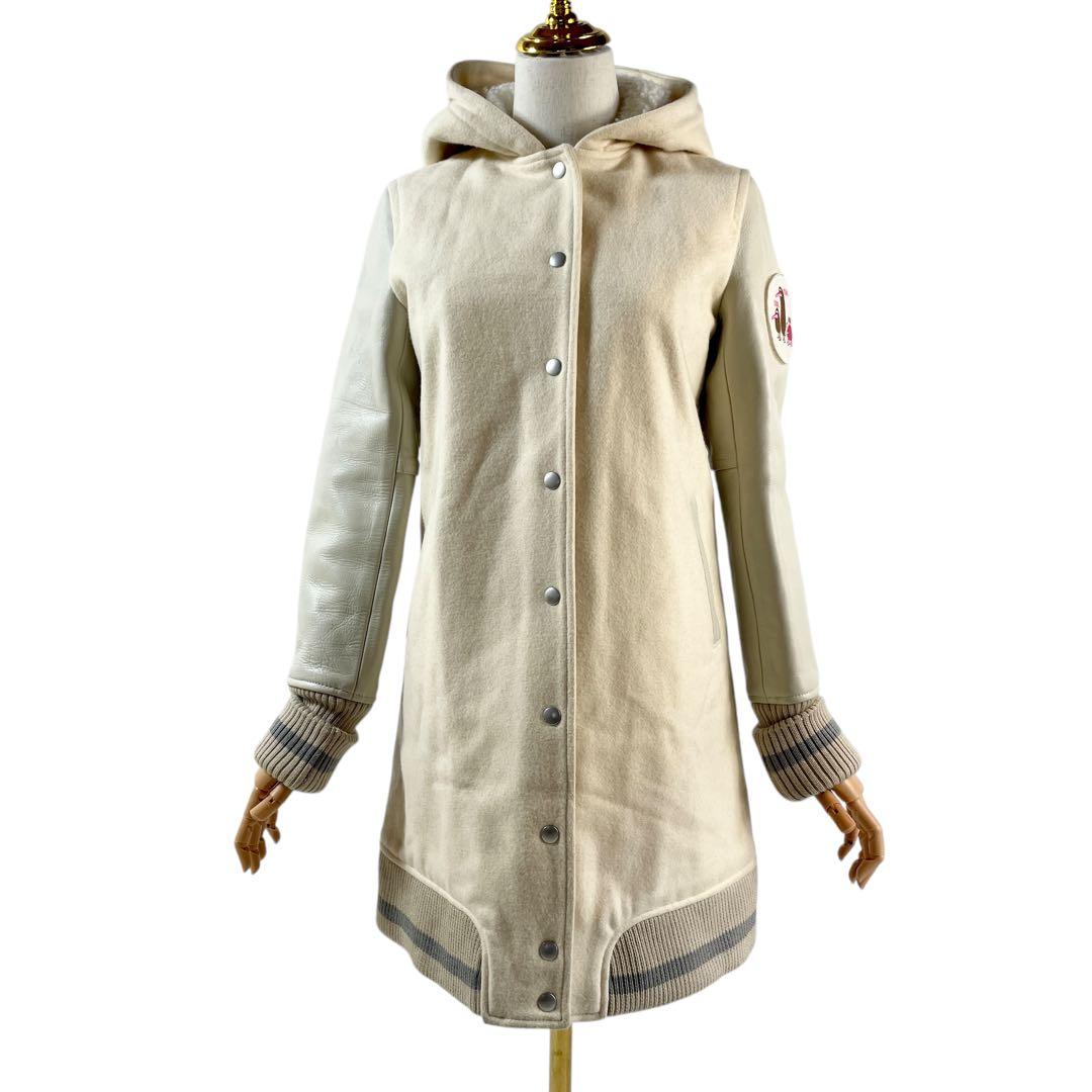 【美品】ストロール フード付き アイボリー スタジアムジャケット スタジャン