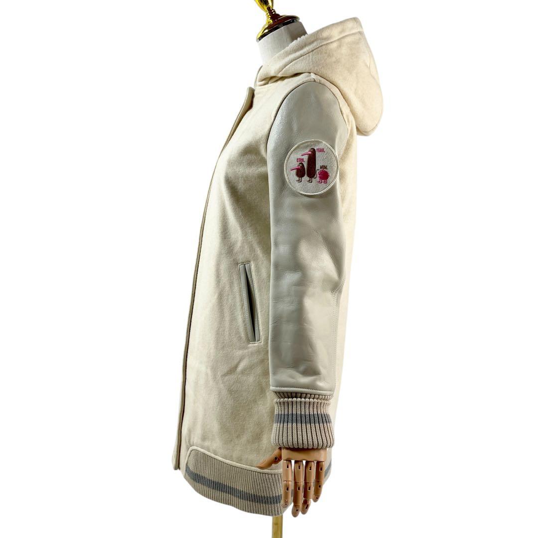 【美品】ストロール フード付き アイボリー スタジアムジャケット スタジャン