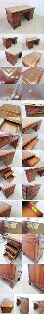 ベヴァンファンネル社■イギリス■革張り■マホガニー■両袖デスク■クラシック■