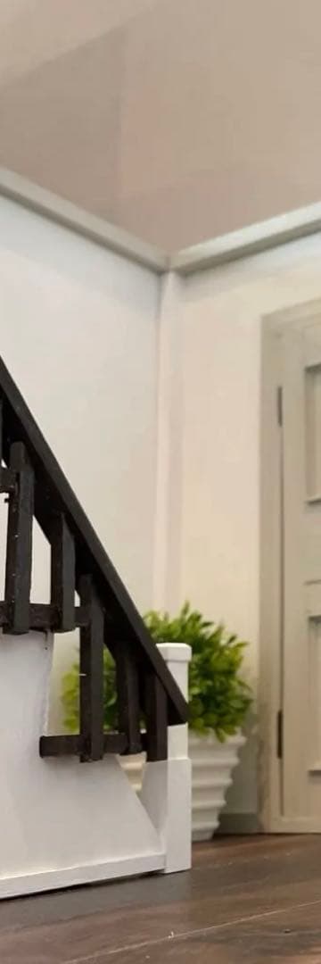 ドールハウス　撮影背景ボード　ハンドメイド☆玄関ホール＆リビングの2部屋セット