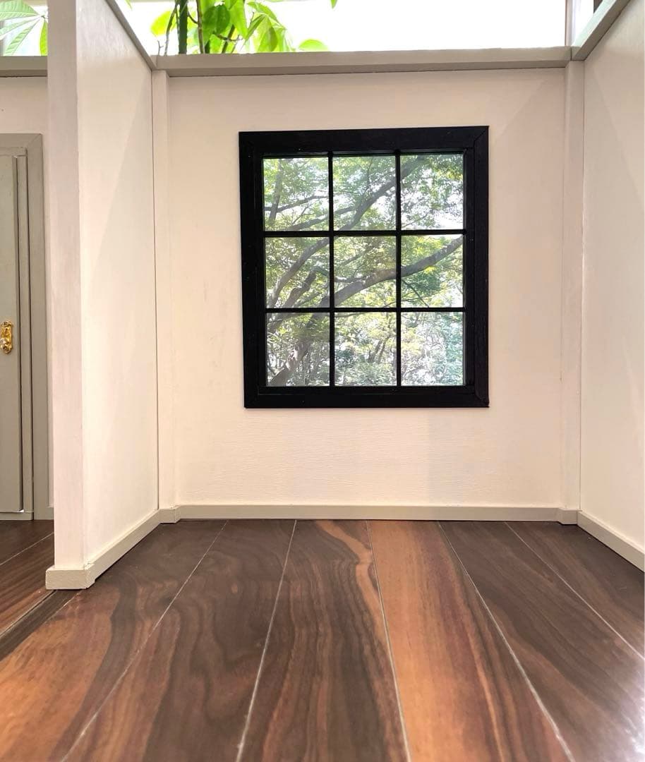 ドールハウス　撮影背景ボード　ハンドメイド☆玄関ホール＆リビングの2部屋セット