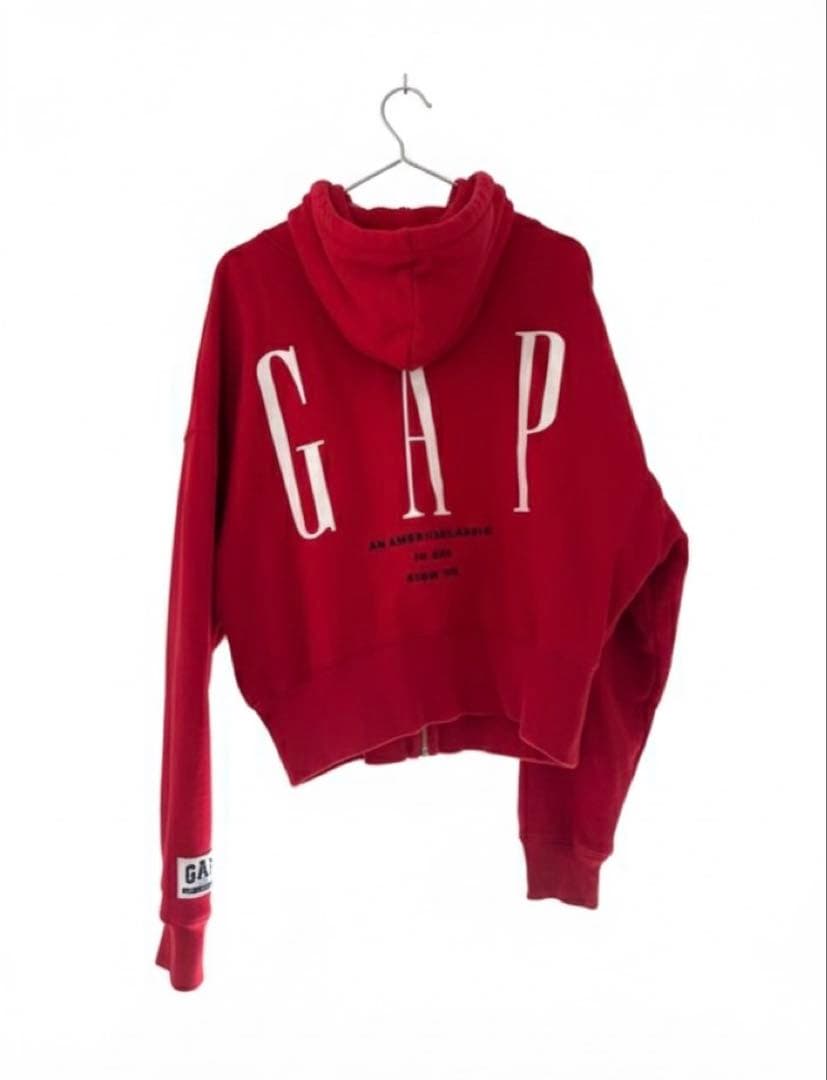 GAP 30th ジップアップ パーカー スウェット 赤