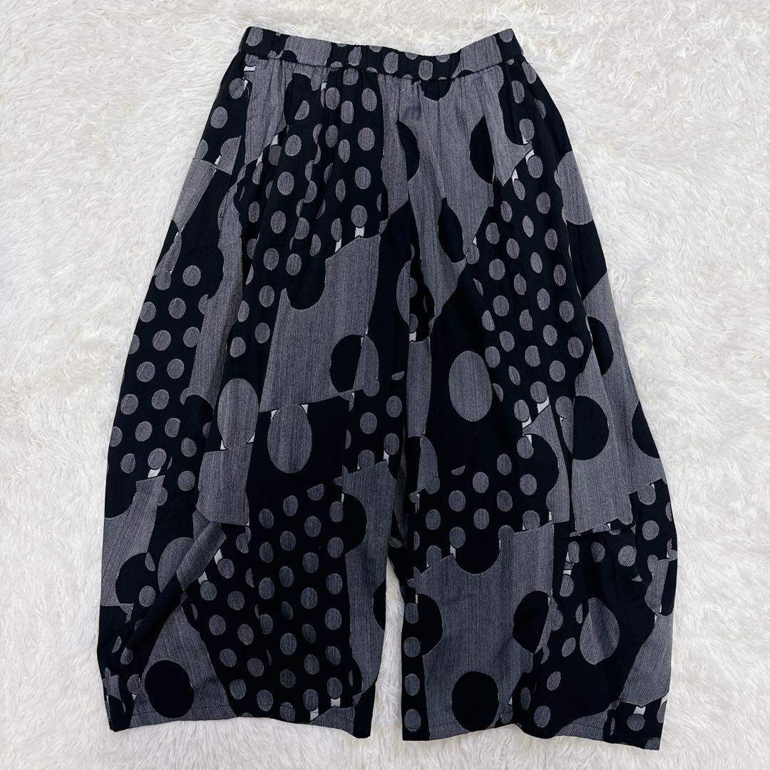 美品 慈雨 センソユニコ ドット柄 バルーンパンツ サルエル ワイドパンツ 40