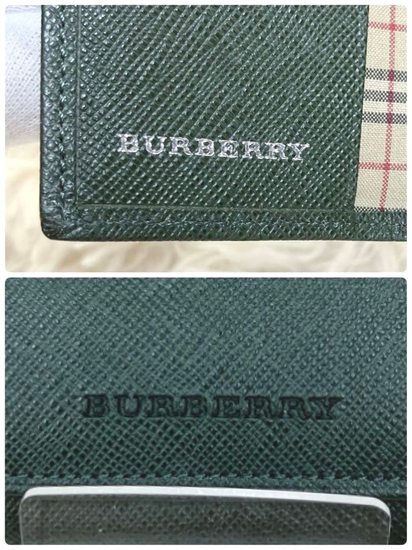 ✨新品 バーバリー ノバチェック キーケース ダークグリーン 4連 レザーノヴァ