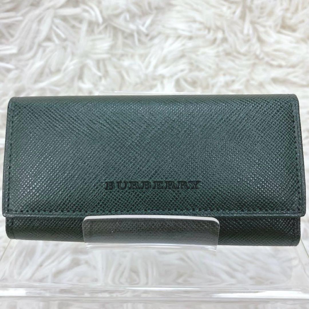 ✨新品 バーバリー ノバチェック キーケース ダークグリーン 4連 レザーノヴァ