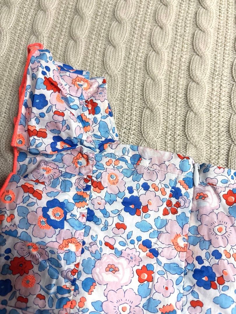 新品　Jacadi × LIBERTY 花柄　フリル　ワンピース　オレンジ10A