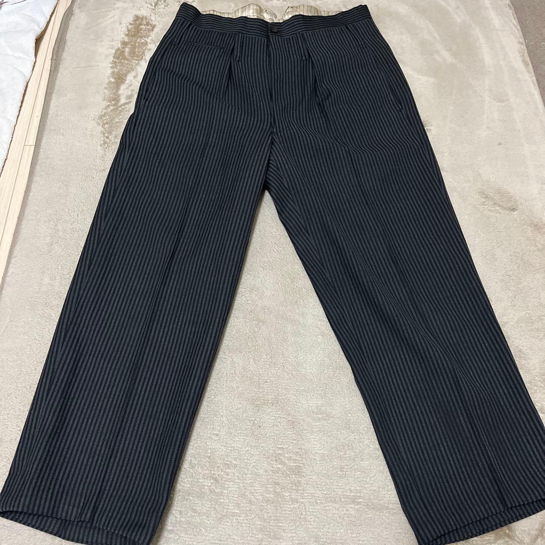 40s ユーロヴィンテージ ストライプスラックス ブラック