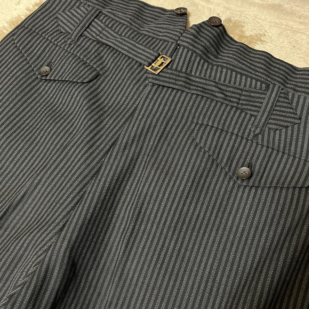 40s ユーロヴィンテージ ストライプスラックス ブラック