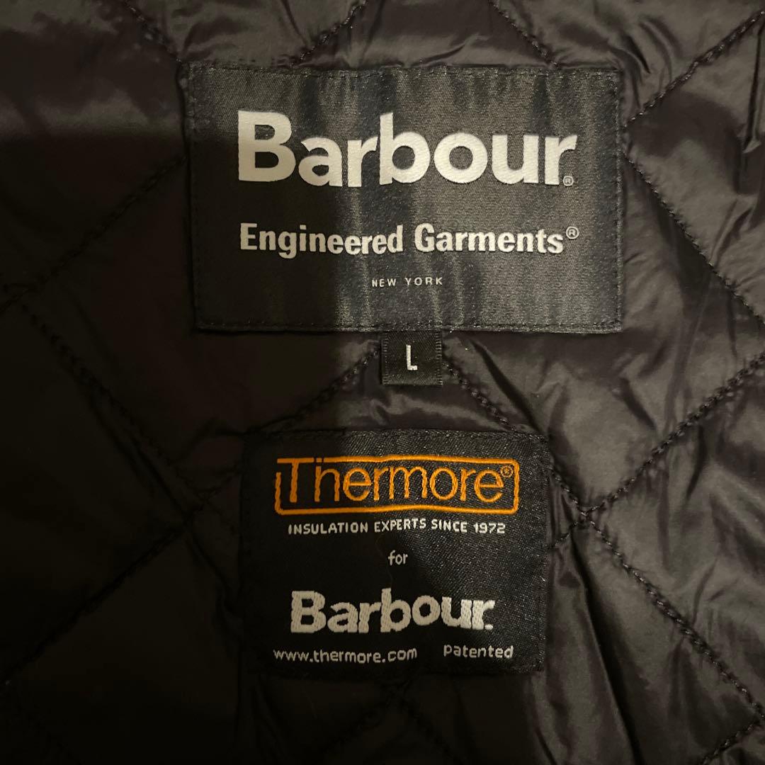 エンジニアードガーメンツ×バブアー 変形キルティングベスト L ブラック