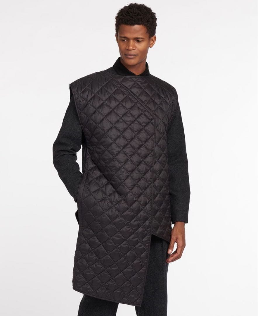 エンジニアードガーメンツ×バブアー 変形キルティングベスト L ブラック