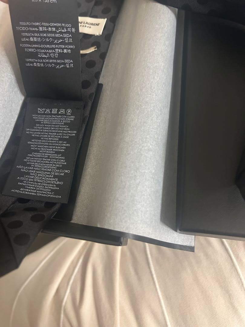 サンローラン　ナロータイ　ネクタイ　極美品　ブラック　ドット