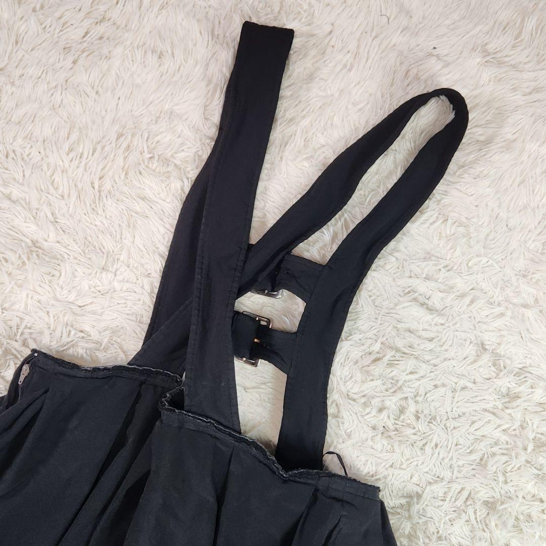 美品 コムデギャルソン 吊りスカート シルバー装飾 裁ち切りデザイン 黒 M