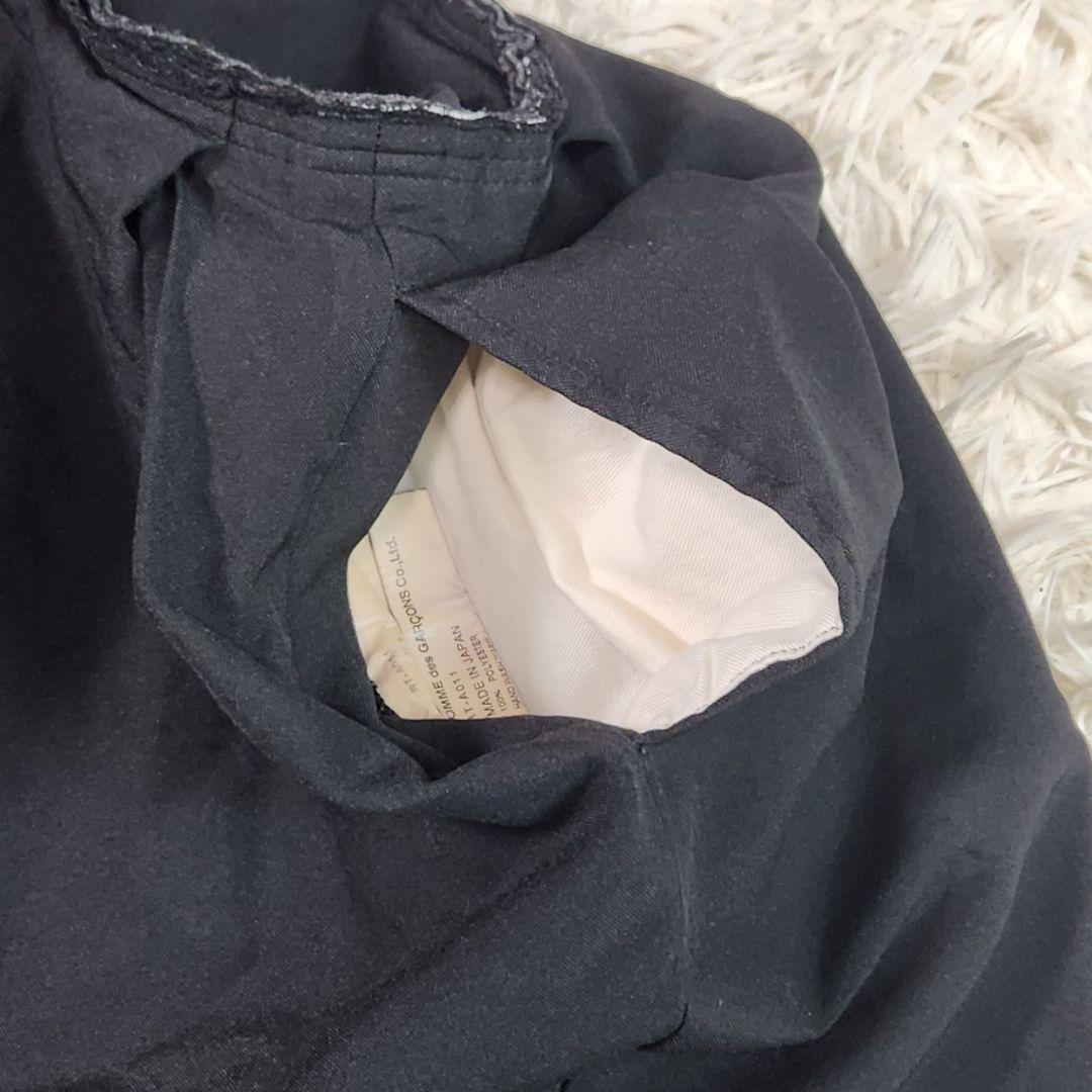 美品 コムデギャルソン 吊りスカート シルバー装飾 裁ち切りデザイン 黒 M