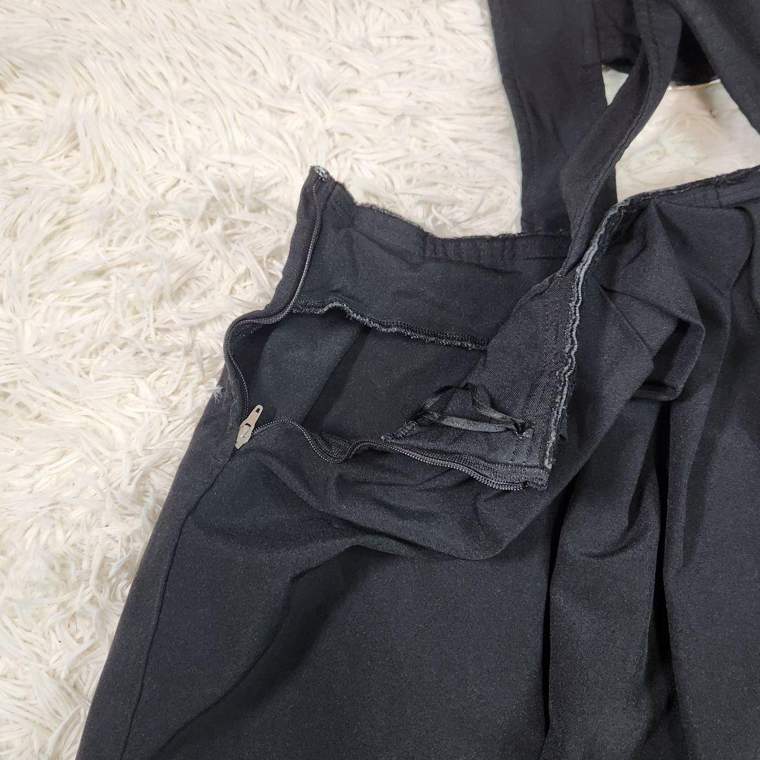 美品 コムデギャルソン 吊りスカート シルバー装飾 裁ち切りデザイン 黒 M