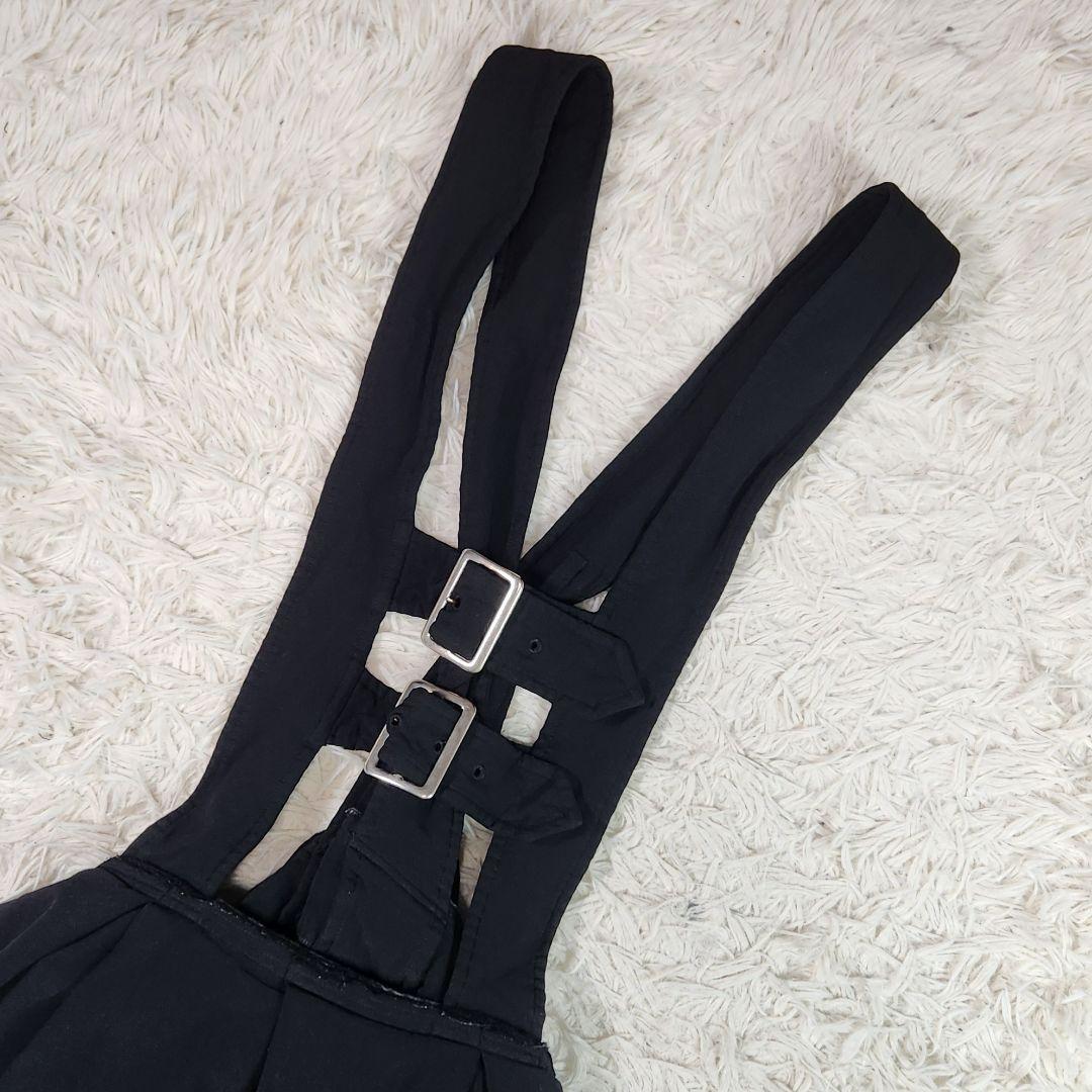 美品 コムデギャルソン 吊りスカート シルバー装飾 裁ち切りデザイン 黒 M