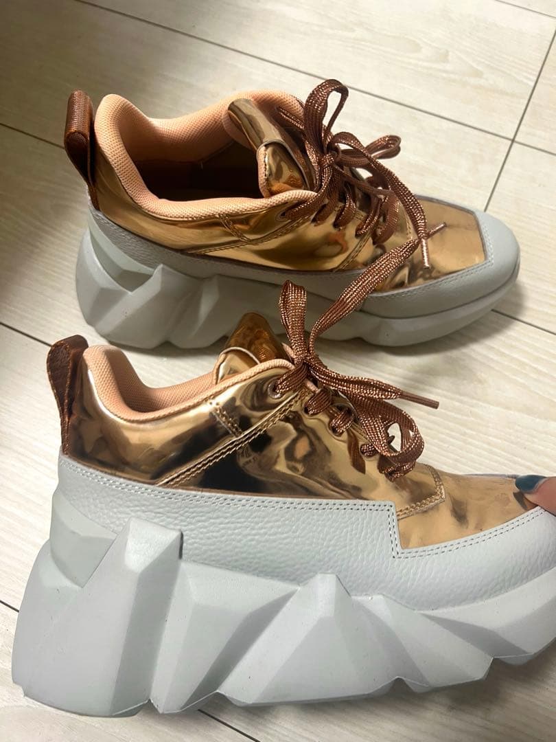 UNITED NUDE 厚底スニーカー ゴールド×ホワイト 24cm 美品