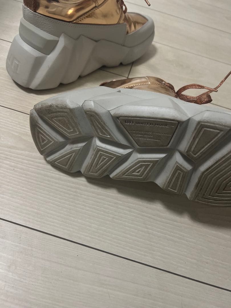 UNITED NUDE 厚底スニーカー ゴールド×ホワイト 24cm 美品