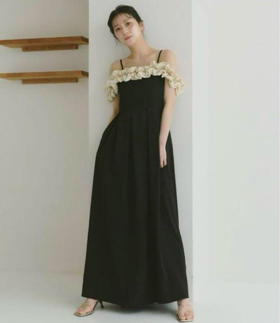 新品タグ付　Kanako×Olu. ショルダーフリルタックワンピース