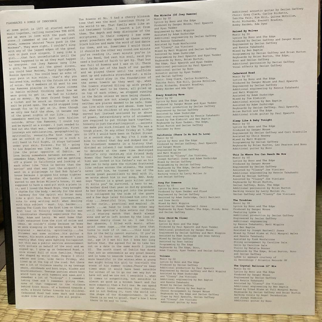 激レア U2 songs of innocence ホワイト•ヴァイナル 2LP