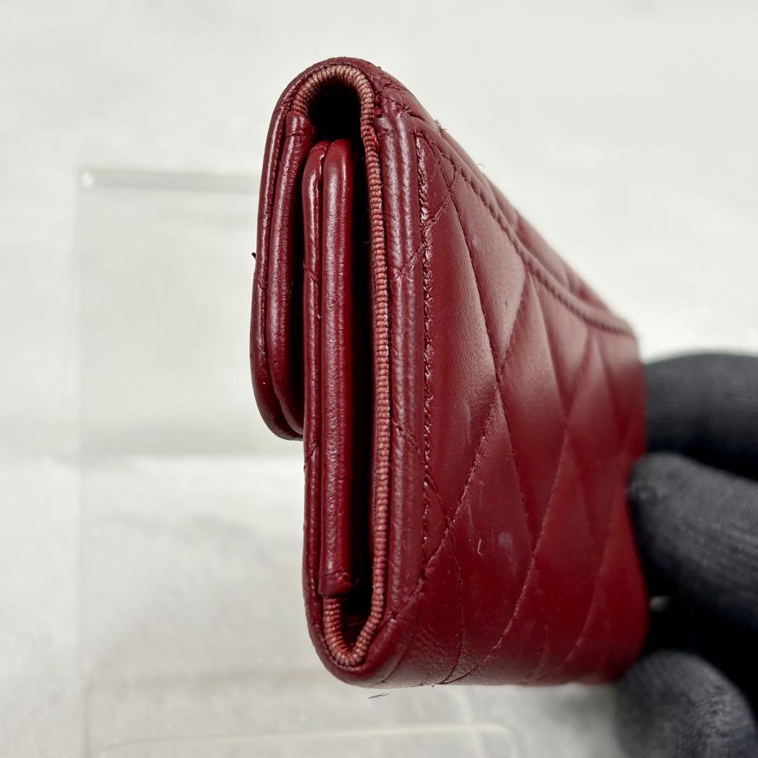 正規品 CHANEL マトラッセ ラムレザー シルバー金具 キーケース レッド