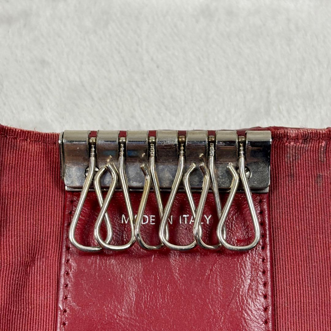 正規品 CHANEL マトラッセ ラムレザー シルバー金具 キーケース レッド