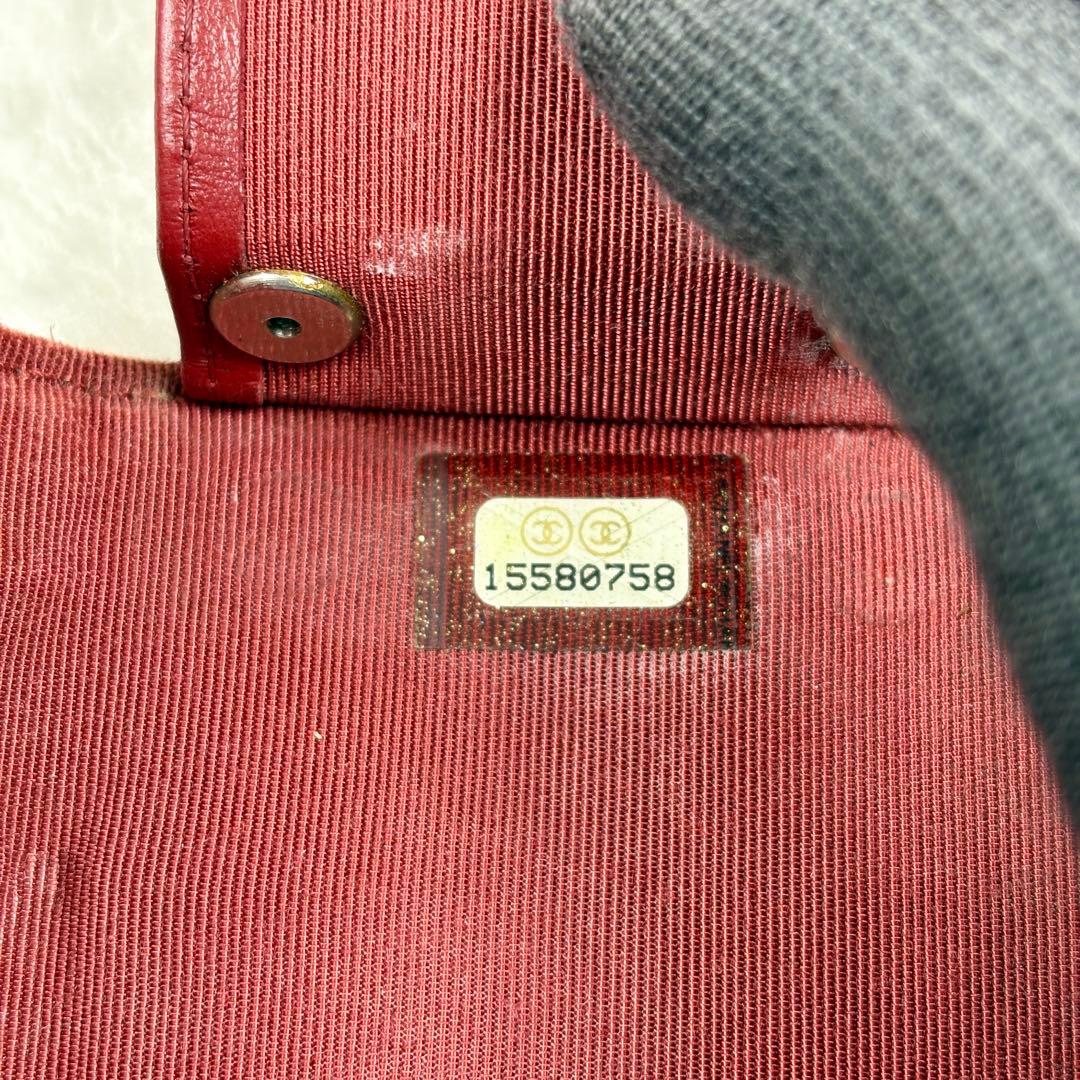 正規品 CHANEL マトラッセ ラムレザー シルバー金具 キーケース レッド